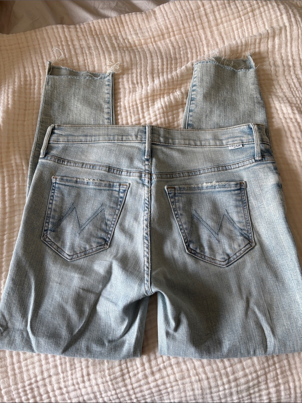 MOTHER the stunner zip fray ankle step Jeans